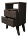 Sajo Retro Nightstand 2 Drawers Modern Wood Legs 3