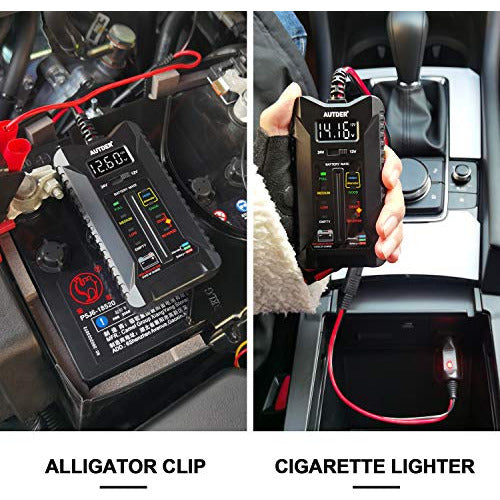 AUTDER Digital Battery Tester 12V 24V Voltmeter Alternator Analyzer 1