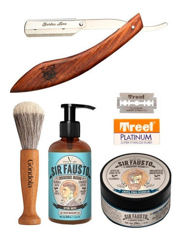 Eurostil Barber Kit Razor + Cream + After Shave Sir Fausto 0