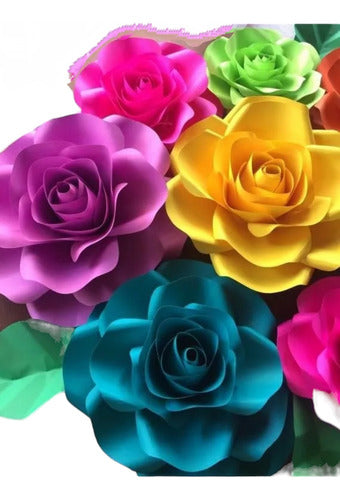 Decor Arte Rosas Y Flores Arcoiris Cartulina. Consult Price By Size 1