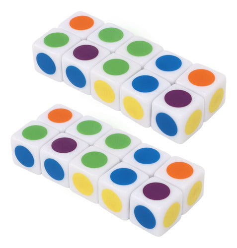 Teaching Color Dice 20 Unidades, Cubos De 6 Lados, 6 Cores, 1