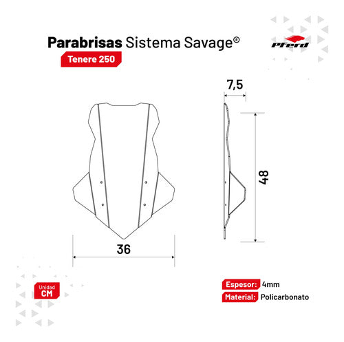 Parabrisas Tenere 250 Alto Trasparente - Pferd® 5