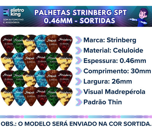 Kit 03 Paletas Palhetas Strinberg 0.46mm Violão Guitarra 1