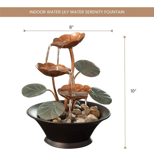 Bits and Pieces Water Lily Serenity Fountain - Perfect Table Decoration for Indoors 1