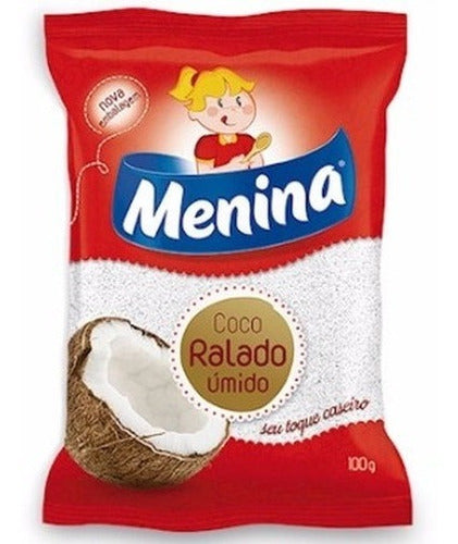 Atacado C/15 Coco Ralado Menina Umido E Adoçado 100g 0