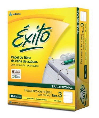 Éxito Traditional Replacement 480 Sheets N°3 School Binder 0