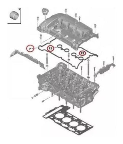 Peugeot Citroen Juntas Tapa De Valvulas 308 3008 1.6 16v Thp 1