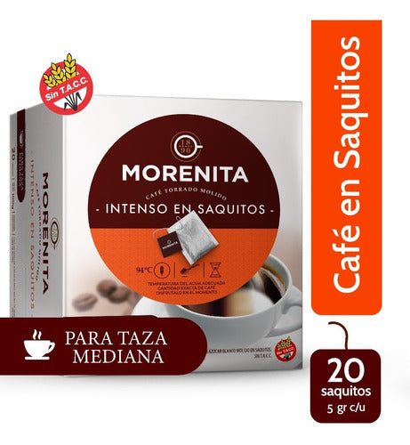 Cafe En Saquitos Morenita Molido Intenso 5 Gr X 20 Saquitos 0