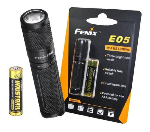 Fenix E05 Black LED Flashlight 85 Lumens AAA 45 Meters 0