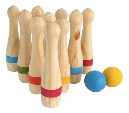 Lala Medium Wooden Bowling Set 0