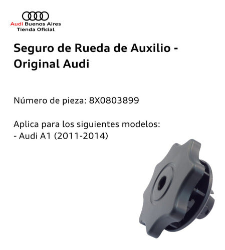 Audi Spare Tire Security for A1 2011-2022 Audi 8X0803899 1