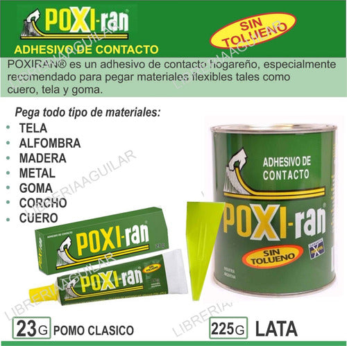 Poxiran Lata 225g Adhesivo De Contacto Sin Tolueno Espatula 1