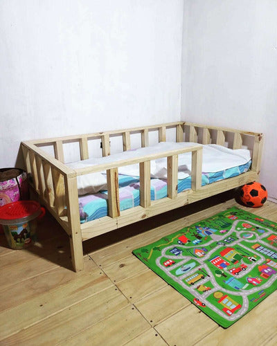 Montessori 130x70 Wooden Playpen Bed 0