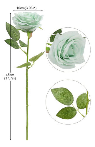 Lvefit Flor De Rosa Artificial Flores Verdes De Salvia Rosas 1