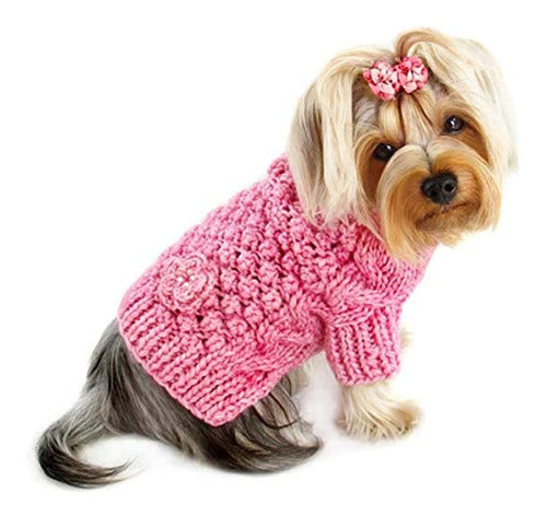 Klippo Perro / Cachorro Bobble Stitch Cuello Alto Sueter Te 0