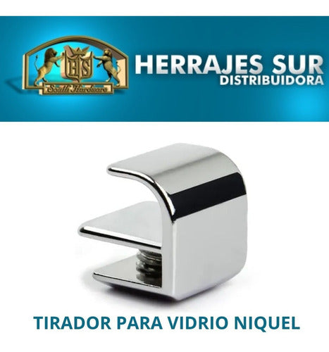 Tirador De Aplicar P/ Puerta Vidrio Vitrina Mueble Níquel 2