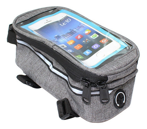 Bolso  Estuche Porta Celular Bicicleta Gris 0