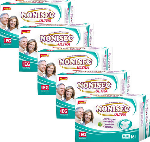 Nonisec Ultra Anatomic Adult Diaper XG Size 80ct Pack Palermo 0