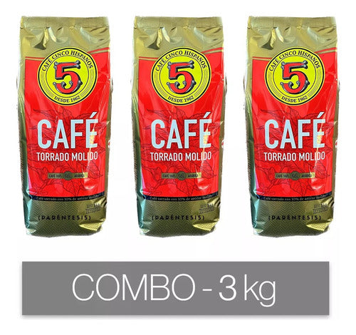 Café Cafeteras De Filtro 5 Hispanos Molido Torrado Pack 3 Kg 5