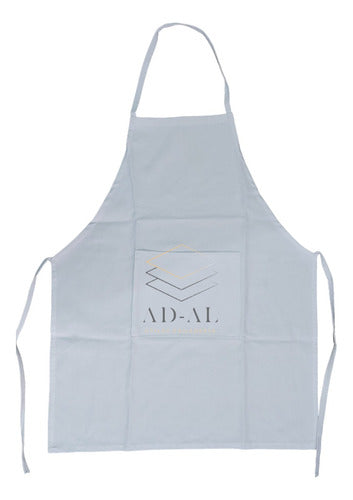 ADAL Unisex White 12 Ounce Gabardine Kitchen Apron with Pocket 0