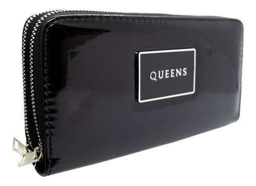 Queens Billetera Mujer Cuero Sintético Urbana Qw09 2z Negro 1