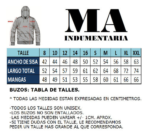 MA_INDUMENTARIA Buzo Rojo River Plate - Hoodie Unisex - Canguro - Futbol 5