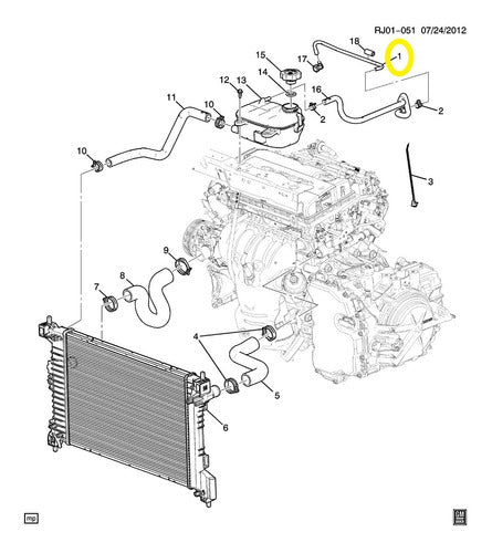 Manguera Salida Cuerpo Aceleracion Chevrolet Tracker 1.8 3