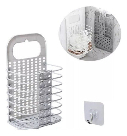 Ganga Shop Multifunctional Foldable Shower Shelf & Laundry Basket 0