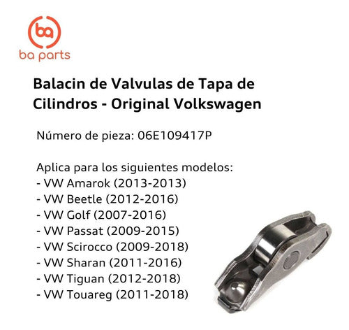 Audi Balancin Válvulas De Tapa De Cilindros VW Amarok Scirocco 1