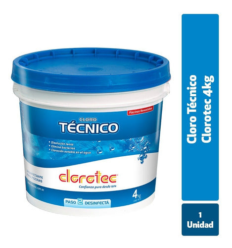 Technical Granulated Chlorine Clorotec for Lined Pools 4 Kg x 4 Pack 1