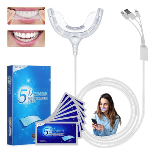 Blanqueador Uv Led Profesional + Tiras Dientes 5d White 0