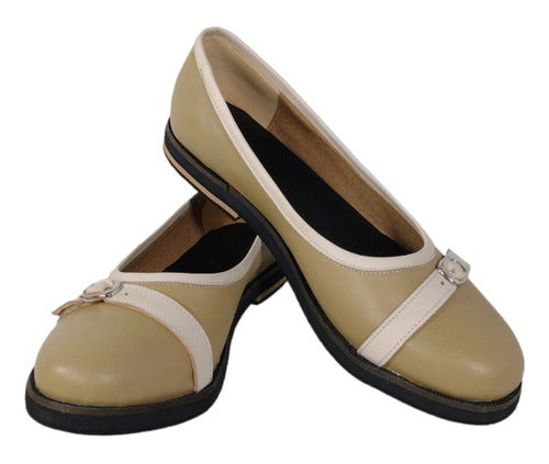 Loba Zapatos Classic Women's Ballerinas in Large Sizes Beige 2