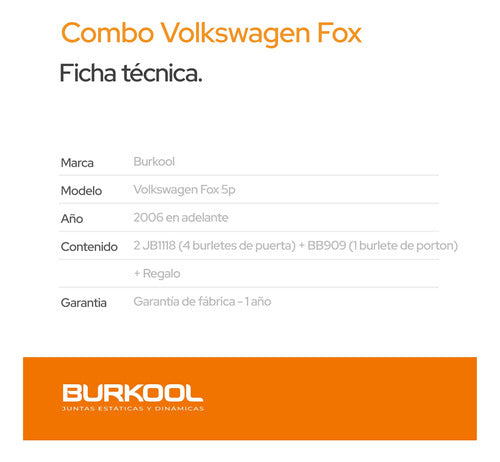 Burkool Door and Trunk Seal Combo for VW Fox 5-door + Surprise Gift - Combo Burletes De Puerta Y Baúl Vw Fox 5P + Regalo