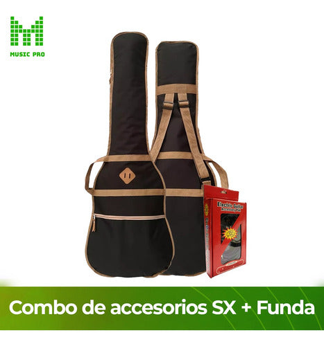Musical Accessories Kit + Electric Guitar Case Bundle 6