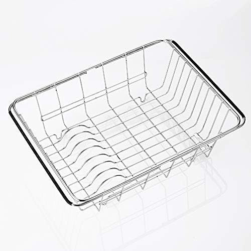 Szuah Adjustable Dish Drying Rack Over Sink Stainless Steel 0