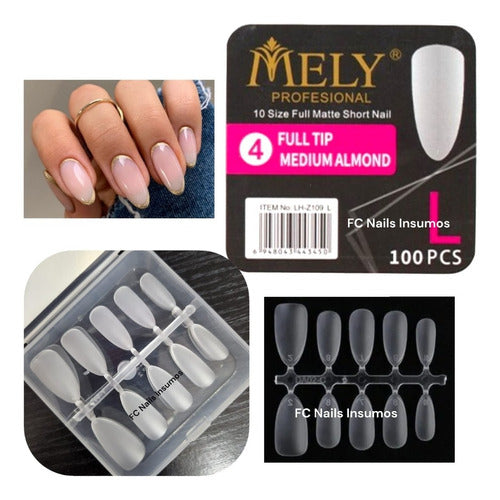 Mely Tips X 100 Un. Soft Gel / Mate Prelimados 3