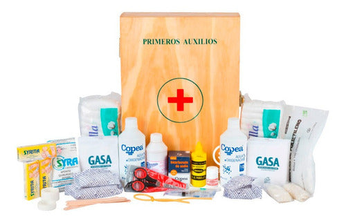 Ever Safe Wooden First Aid Kit Model MD with 80 Items for Industry 0