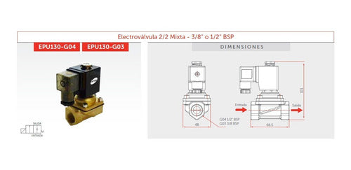 Intor Electro Diaphragm Solenoid Valve. No Minimum Pressure. 3/8 1