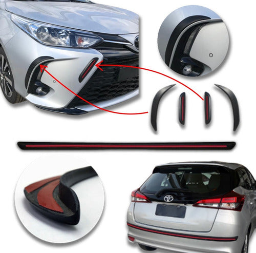 Kenny Kit Accessories Baguetas With Red Trim for Yaris 2023 1