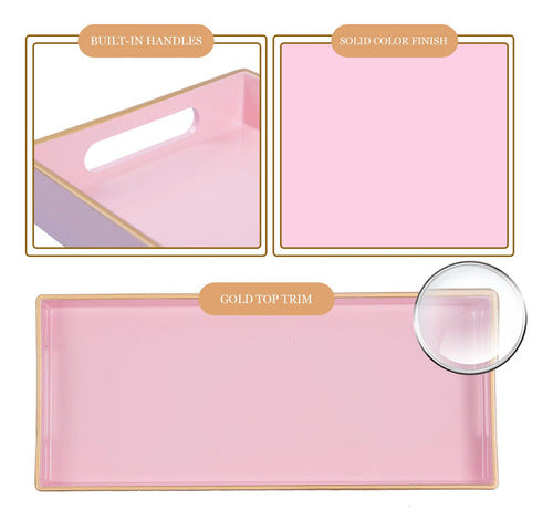 Maoname Pink Vanity Tray, Bathroom Counter Tray 3