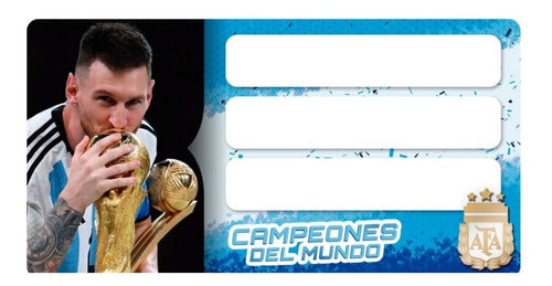 Kit Imprimible Carmelo Etiquetas Escolares Argentina Campeón 1