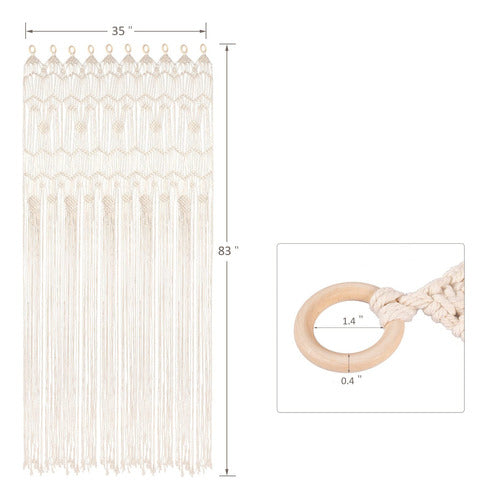 Osunnus Bohemia Macramé Curtain for Window, Divi Curtain 5