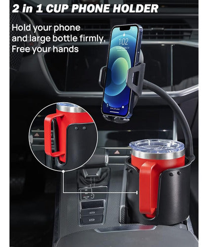 JOYTUTUS Cup Holder Phone Mount for Car, Universal Improved Cell Phone Holder for Automobile 1