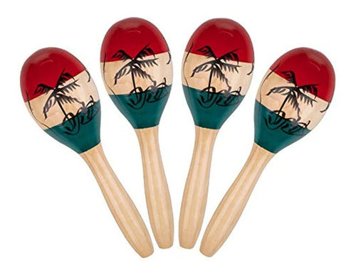 Foraineam 4 Pack Wood Maracas Instrumento De Percusión De Ma 0