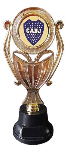 Set Trofeo Plástico Copa Plana Boca Jrs Fútbol 18cm Souvenir 0