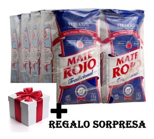 Mate Rojo Combo Yerba Mate - 8x1kg + 10x500g (13kg) + Surprise Gift 0