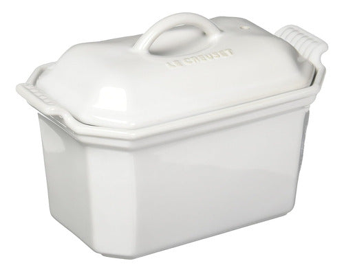 Le Creuset Heritage Stoneware 3/4-Quart Pate Terrine with Press, White 0