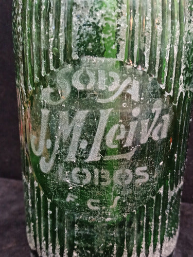 Antiguo Sifón Botella Verde Cabeza De Plomo Coincidente 1 Lt 1