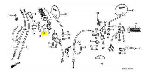 Throttle Cable Slider XR250 53169-KPE-900 1