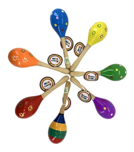 Maraca De Madera Instrumento Infantil Didáctico 0